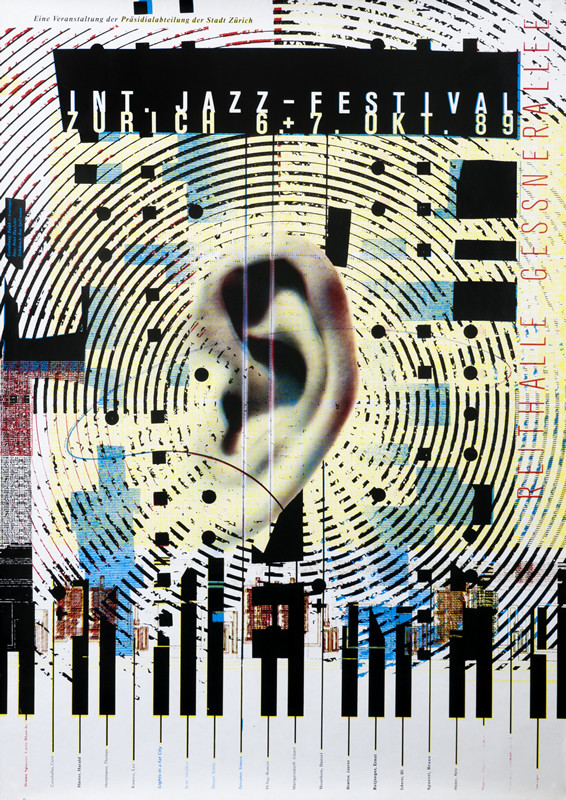 EAR AMID SOUNDWAVES & CIRCUITS; YELLOW, WHITE, BLACK, BLUE