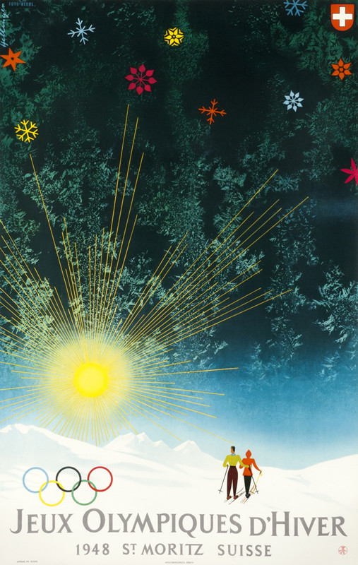 Skiers look at spectacular night sky; red, green, yellow, white