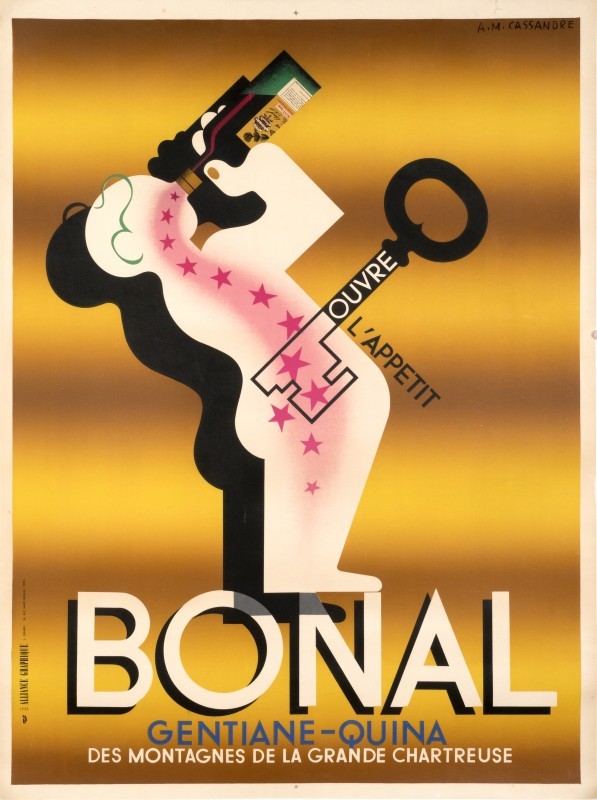 Man drinking from bottle & key; black, yellow & brown