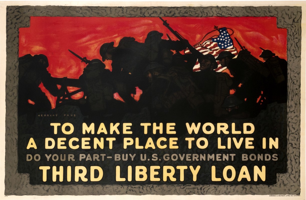 A group of soldiers raise an American flag; orange, brown, green